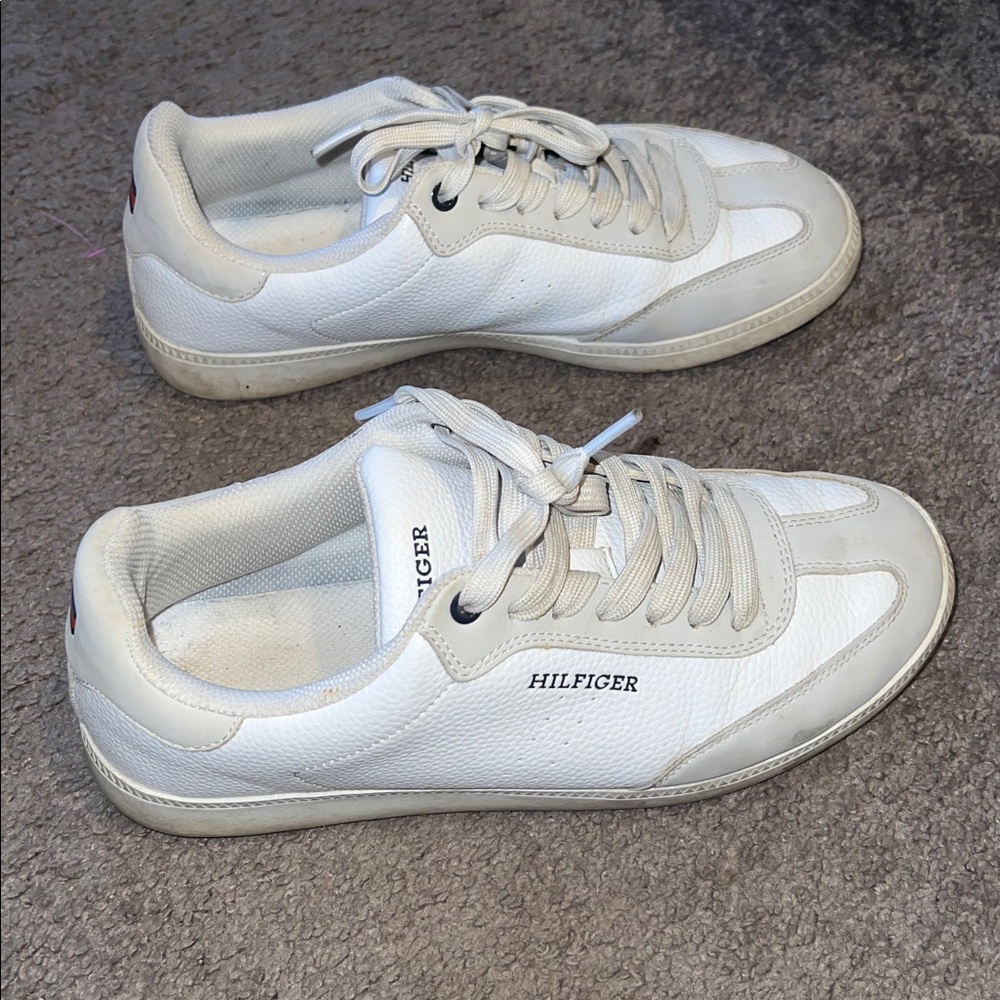 Tommy Hilfiger White and Gray Men's Sneakers